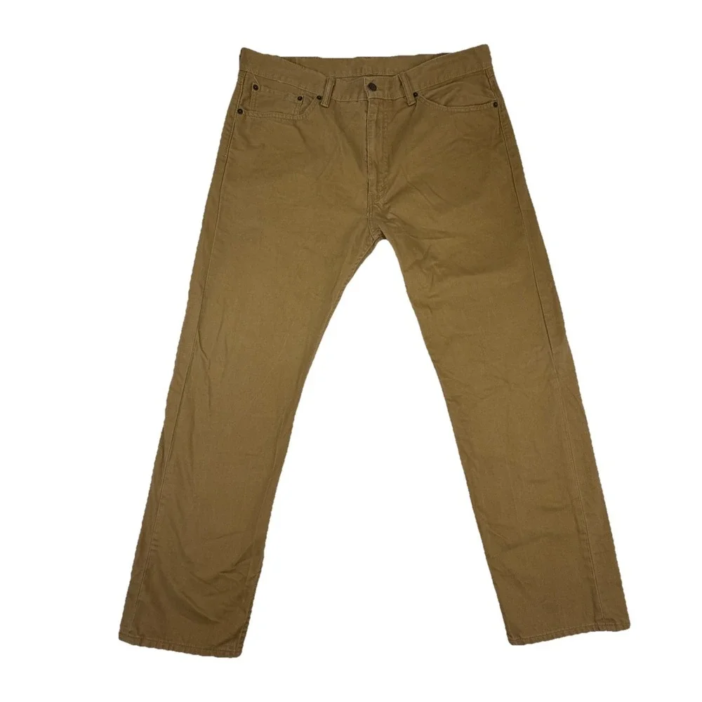 Levi's 505 Men's Regular‎ Fit Straight Leg Jeans Size 38x32 Brown Dark Tan Pants